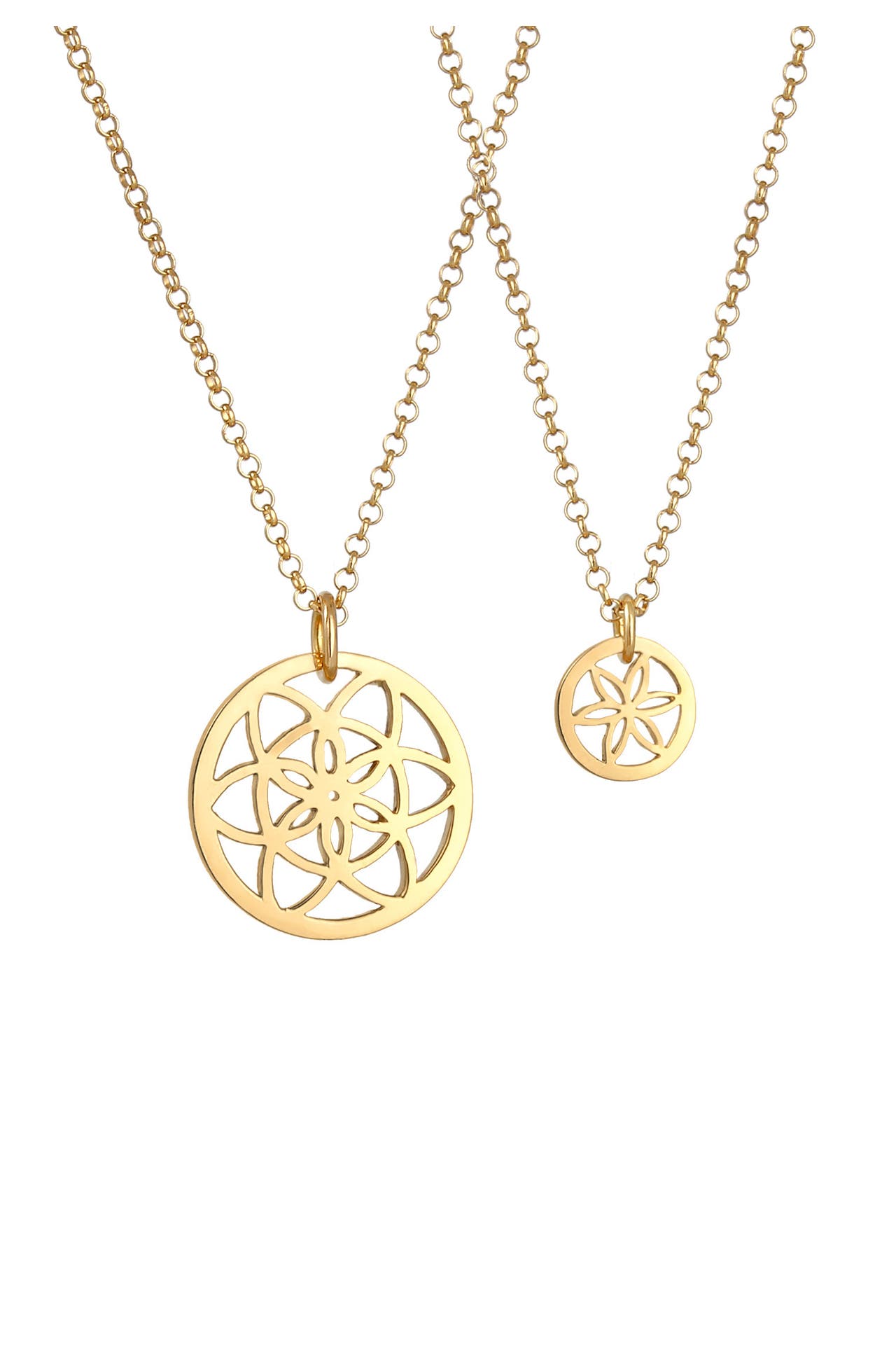 ELLI Kette Blume des Lebens Mutter Tochter 2er Set Silber Gold, Bild 1