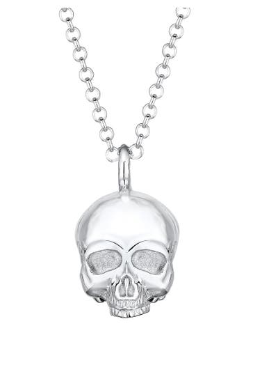 KUZZOI Kette Totenkopf Schädel Gothic 925 Sterling Silber Silber