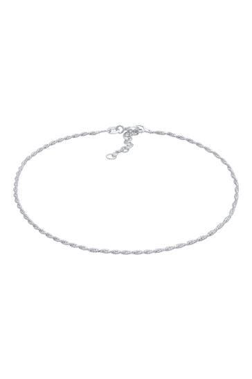 ELLI Fusskettchen Kordelkette Gedreht Basic Zeitlos 925 Silber Silber
