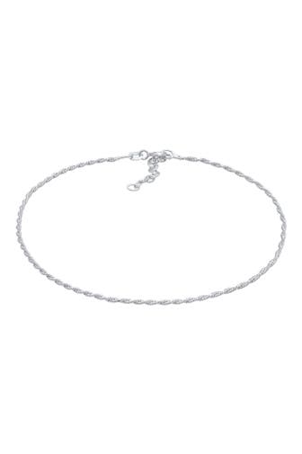 ELLI Fusskettchen Kordelkette Gedreht Basic Zeitlos 925 Silber Silber