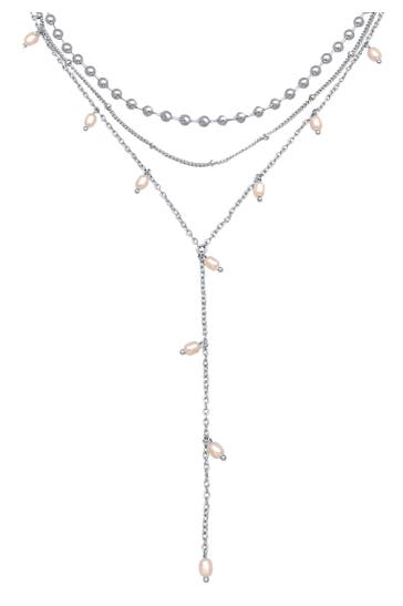 ELLI Kette Y-Kette Layer Kugel Perlen Design Silberfarben 3er Set Silber
