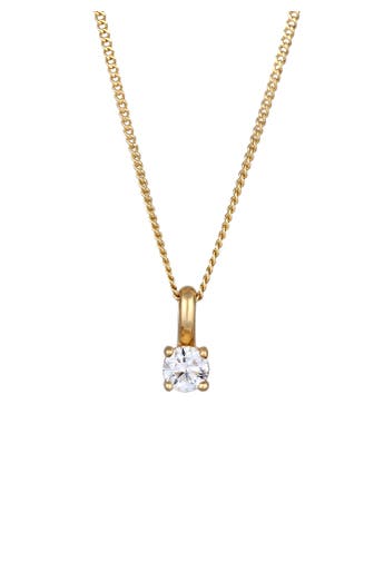 ELLI DIAMONDS Kette Diamant Weiß Brillantschliff (0.034 ct) 585 Gelbgold Gold