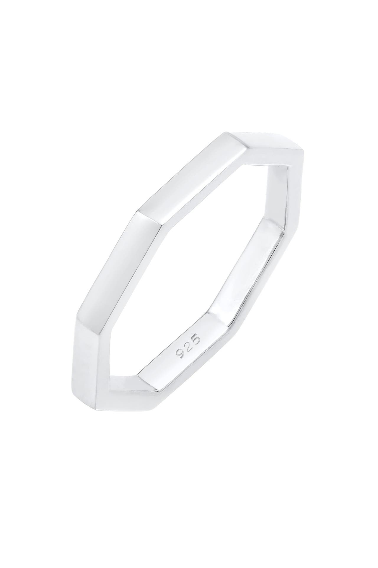 ELLI Ring Pinky Ring Achteckform Mini Ring 925 Silber Silber, Bild 1