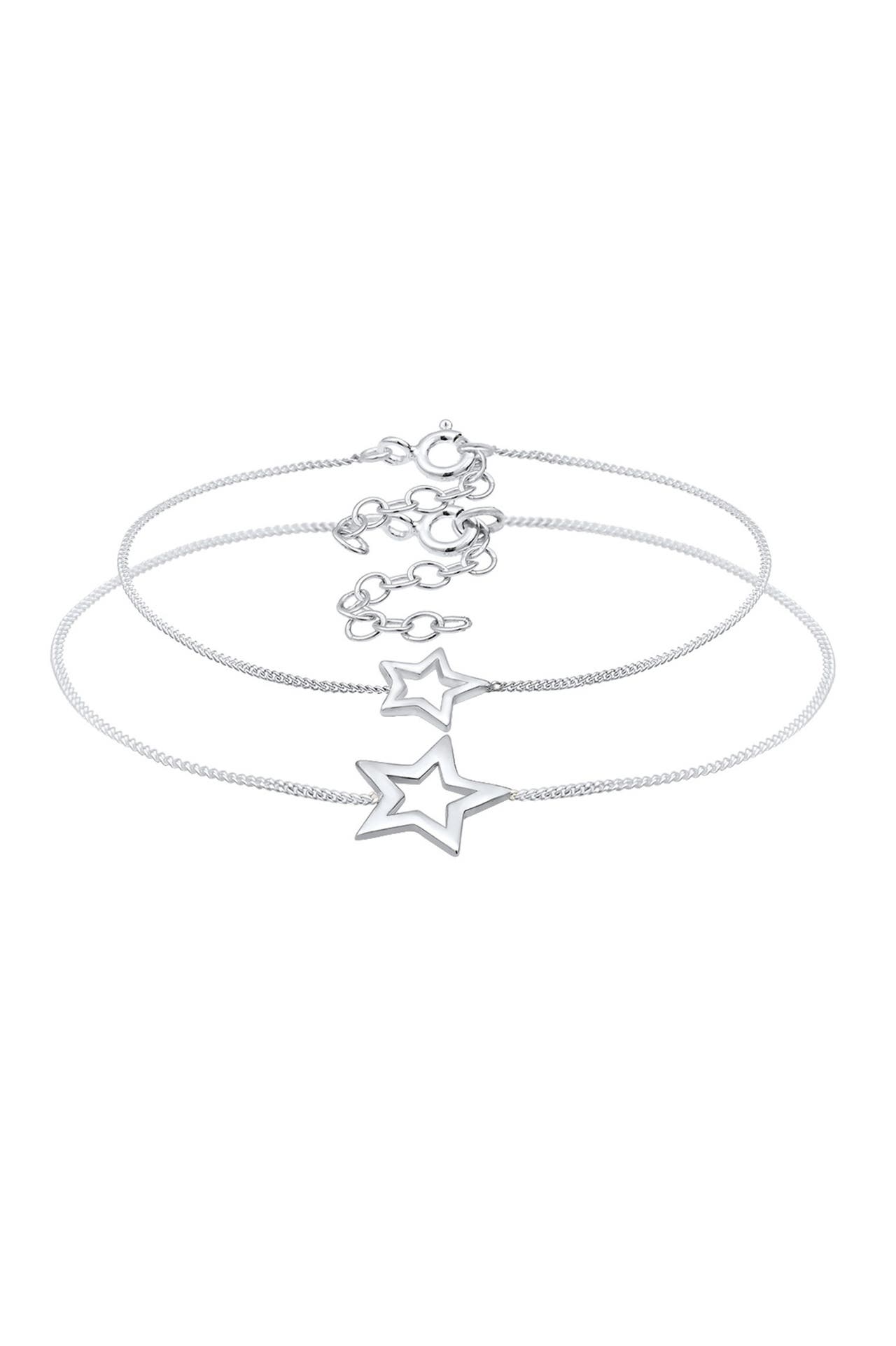 ELLI Armband Set Mutter Kind Sterne Astro Cut Out 925 Silber Silber, Bild 1