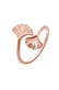 Ring Verstellbar offen Ginkgo Blatt Natur 925 Silber Rosegold