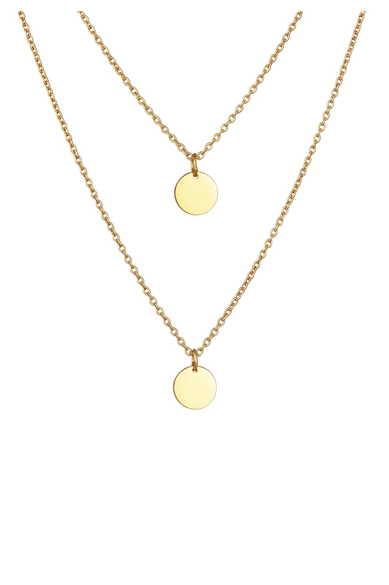 ELLI Kette Layer Kreis Plättchen Erbskette 925 Silber Gold, Bild 1