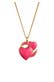 Kette Emoji Herz Emaille Rosa 925 Sterling Silber Gold