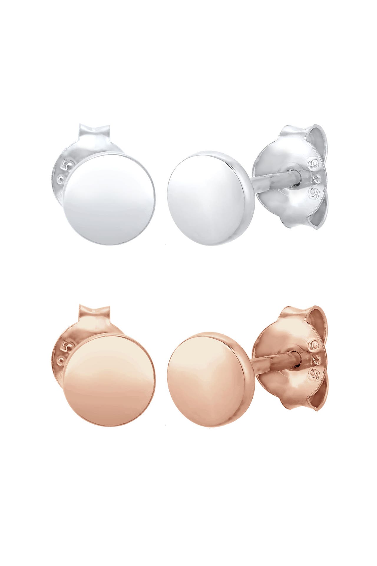 ELLI Ohrringe Ohrringset Plättchen Kreis 2er Set 925 Sterling Silber vergoldet Rosa, Bild 1