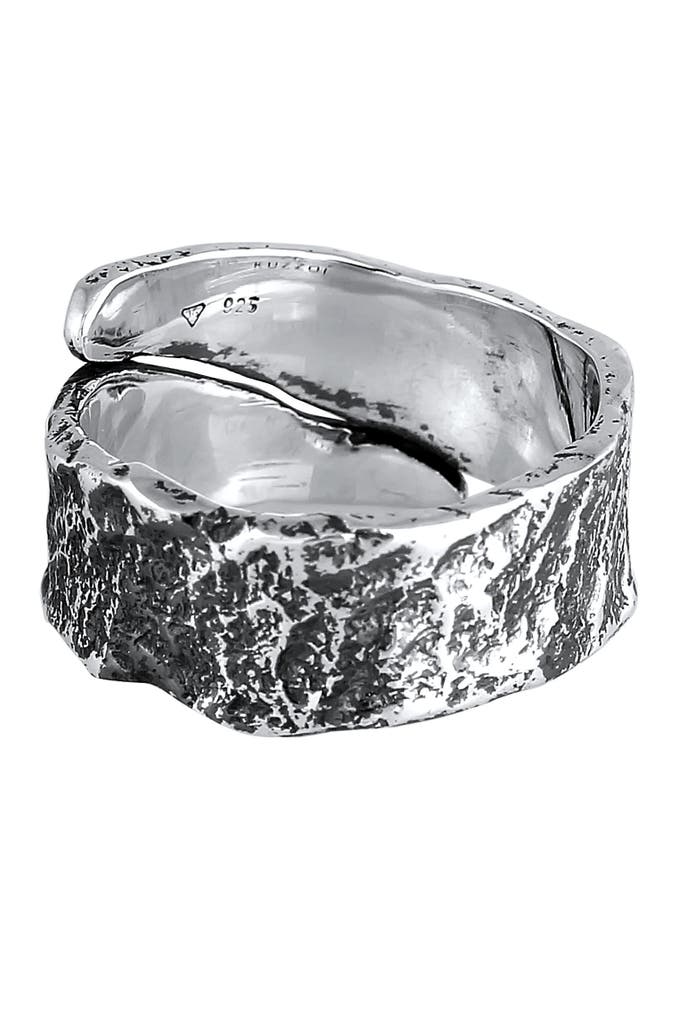 Ring Bandring Look günstig - Outletcity | Struktur Silber » online 925 Used KUZZOI kaufen