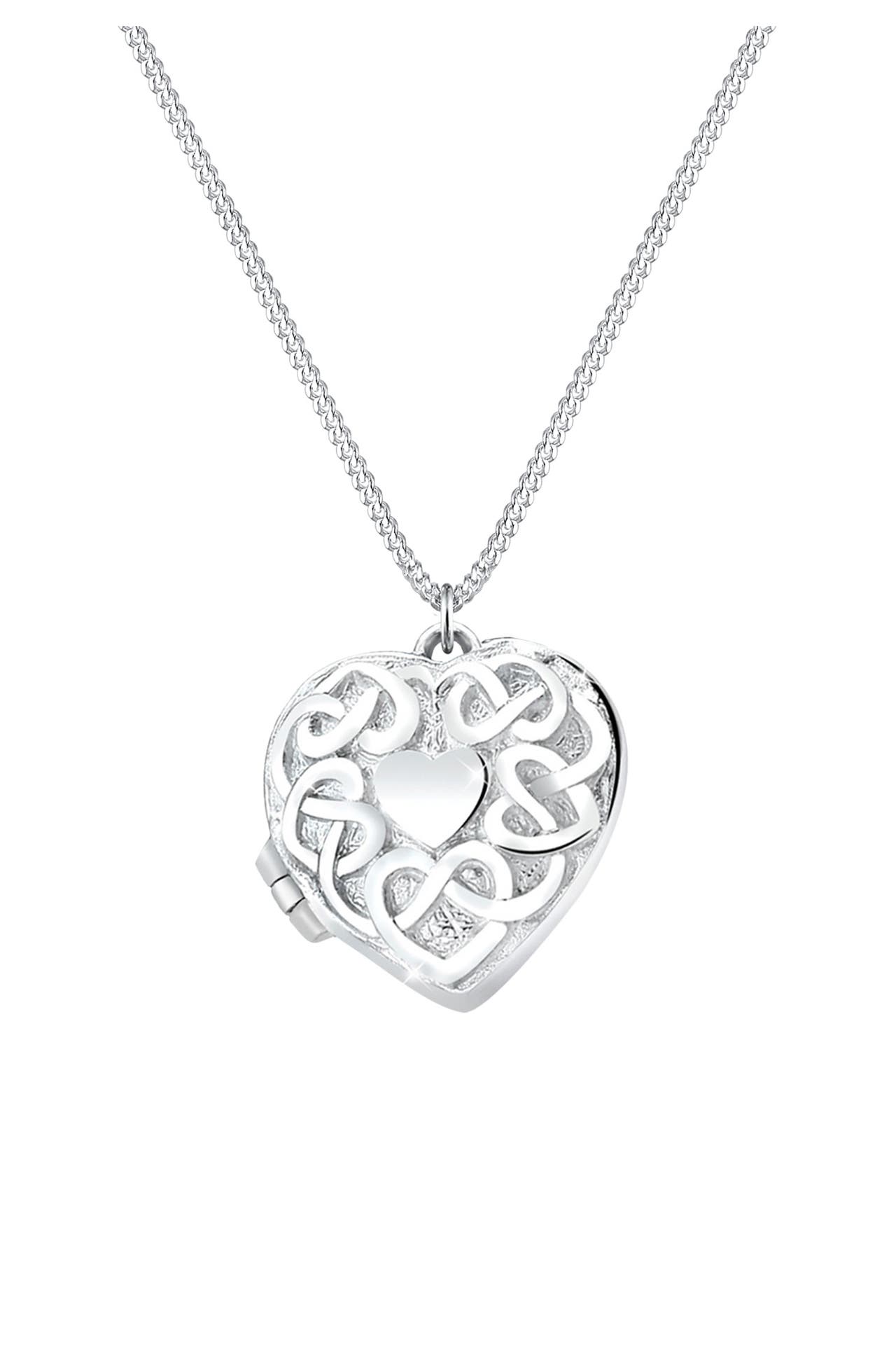ELLI Kette Herz Medaillon Ornament 925 Silber Silber, Bild 1