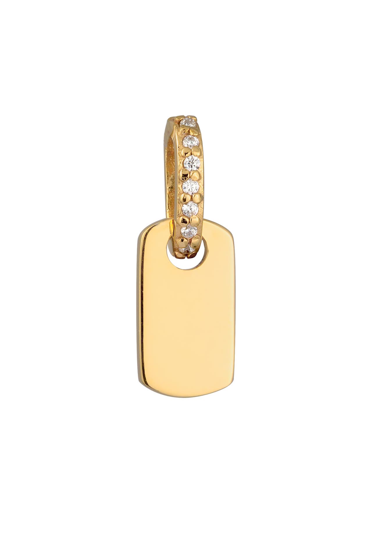 ELLI Anhänger Plättchen mit Stein Zirkonia Weiß 925 Sterling Silber vergoldet, Bild 1