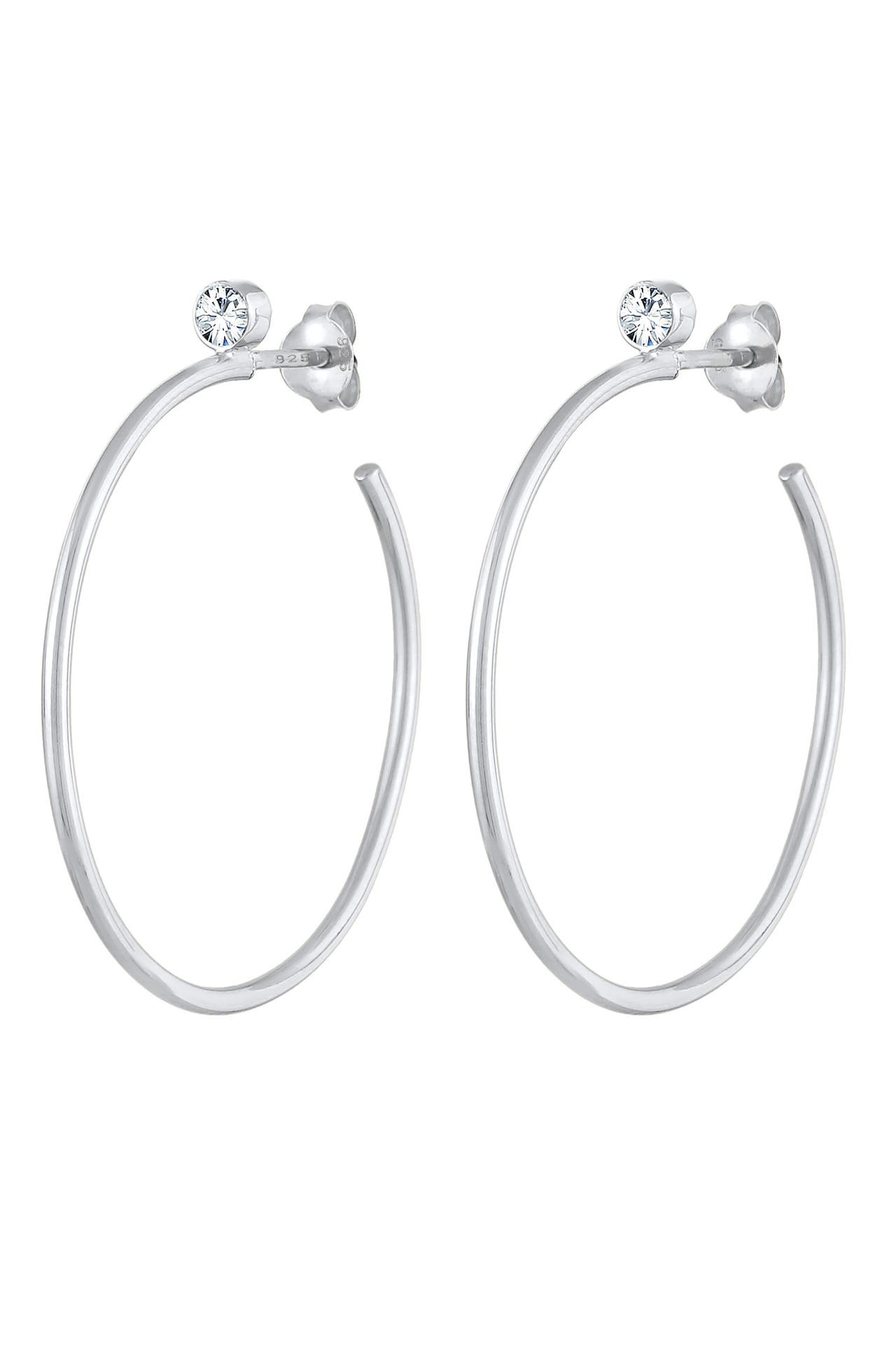ELLI PREMIUM Ohrringe Creolen Stecker 925 Silber, mit Kristallen von Swarovski® Silber, Bild 1