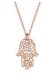 Kette Hamsa Hand der Fatima Kristalle 925 Silber Rosegold