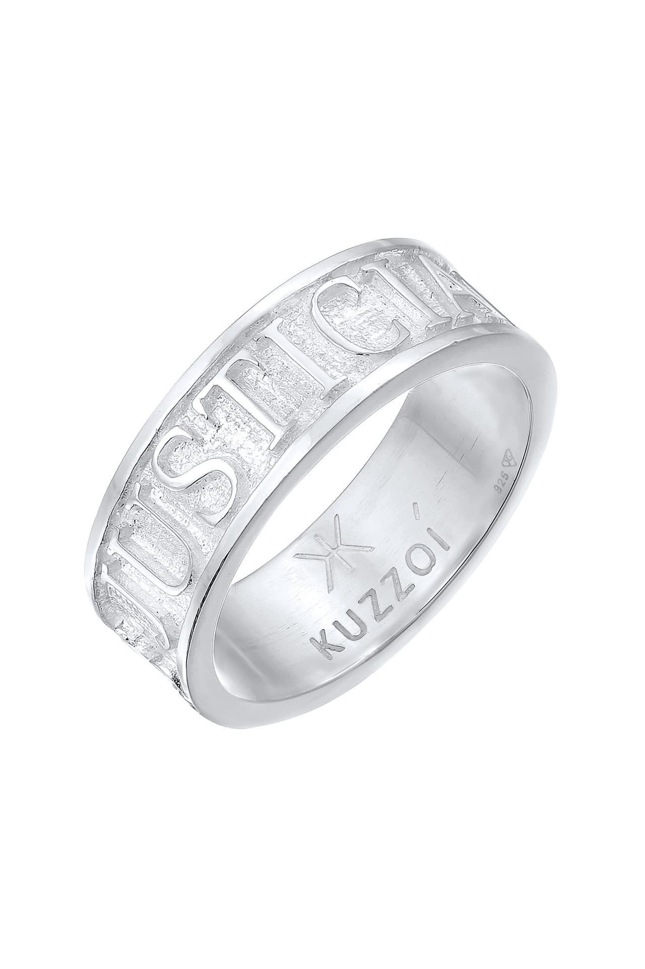 KUZZOI Ring Herren Bandring Schriftzug 925 Silber Silber, Bild 1
