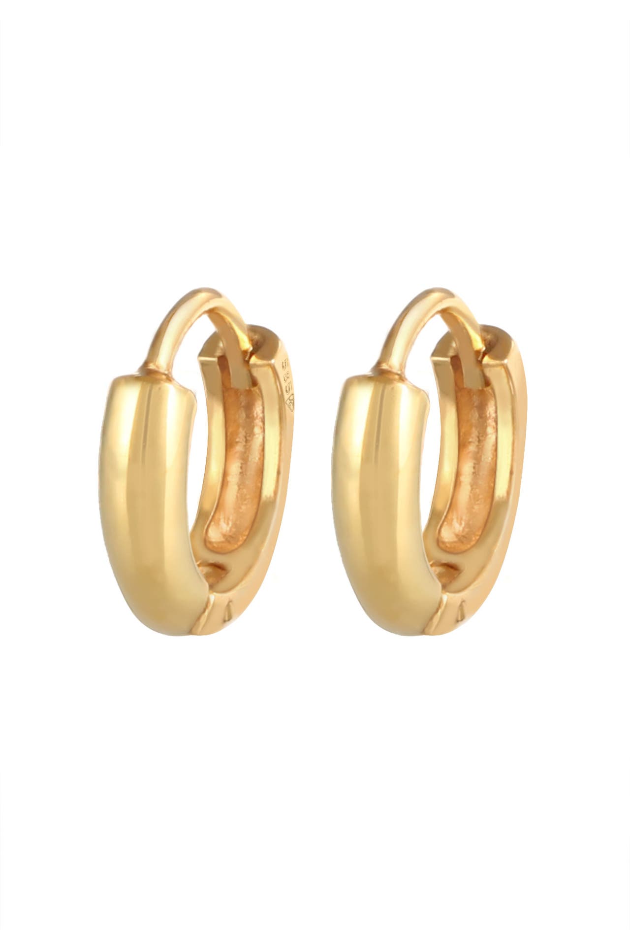 ELLI PREMIUM Ohrringe Creolen Basic Klassisch Rund 585 Gelbgold Gold, Bild 1