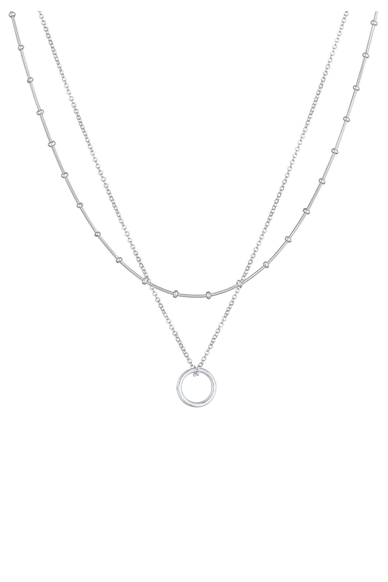 ELLI Kette Layer Kugelkette Kreis Rund 925 Silber Silber, Bild 1