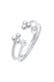 Ring Kugel Elegant Offen Ring Set 925 Silber, mit Kristallen von Swarovski® Silber