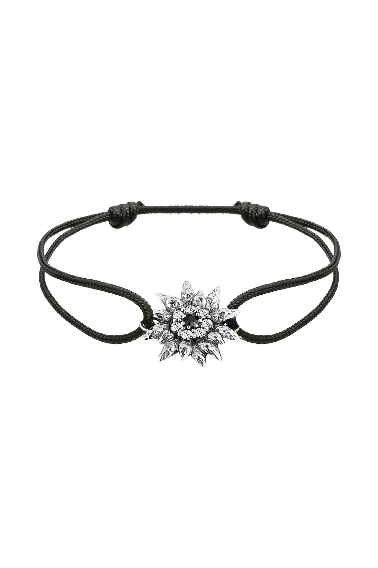 ELLI Armband Edelweiß Tracht Kristalle 925 Silber Schwarz, Bild 1