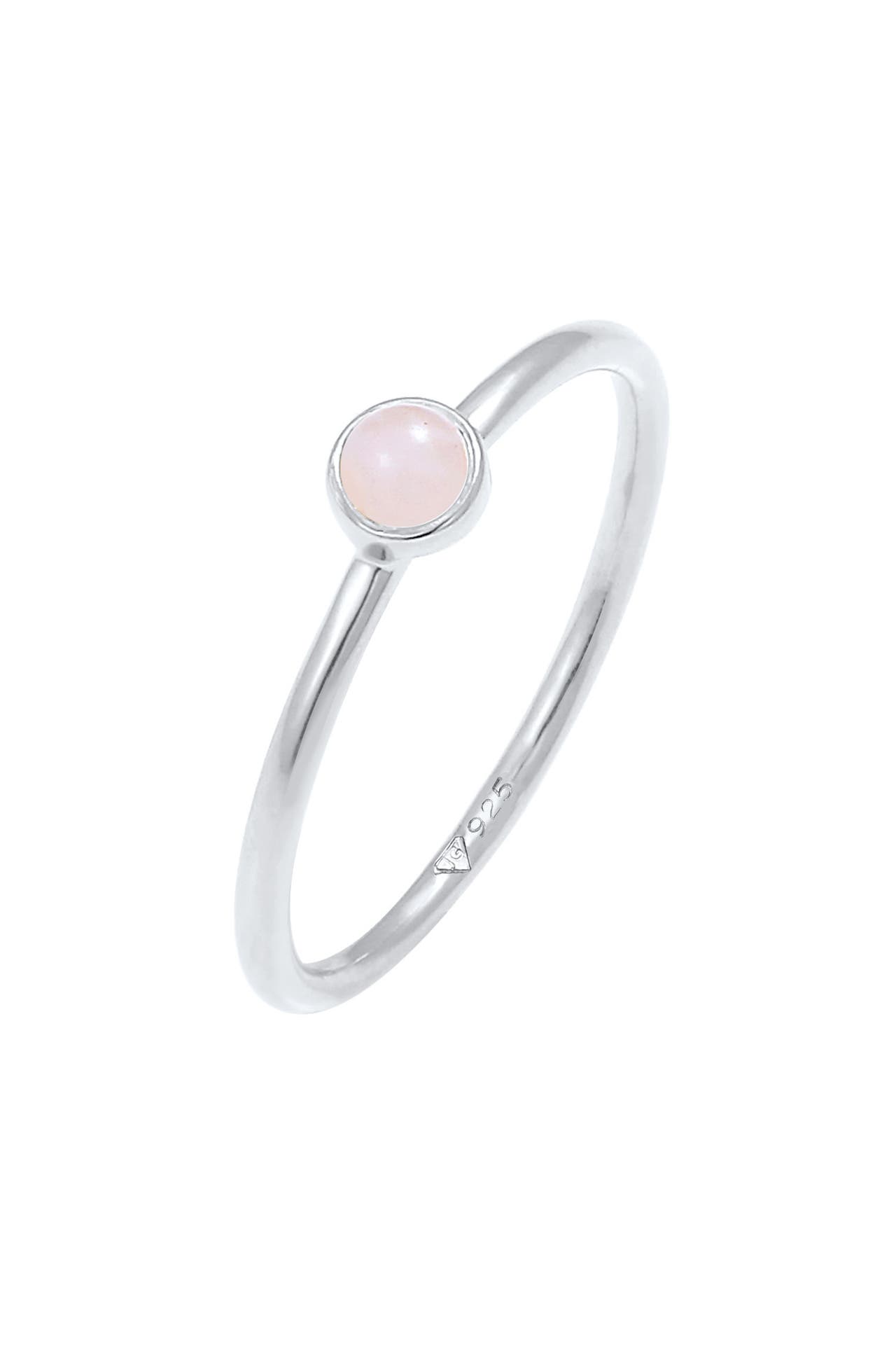ELLI Ring Rosenquarz Edelstein Stabelring 925er Silber, Bild 1