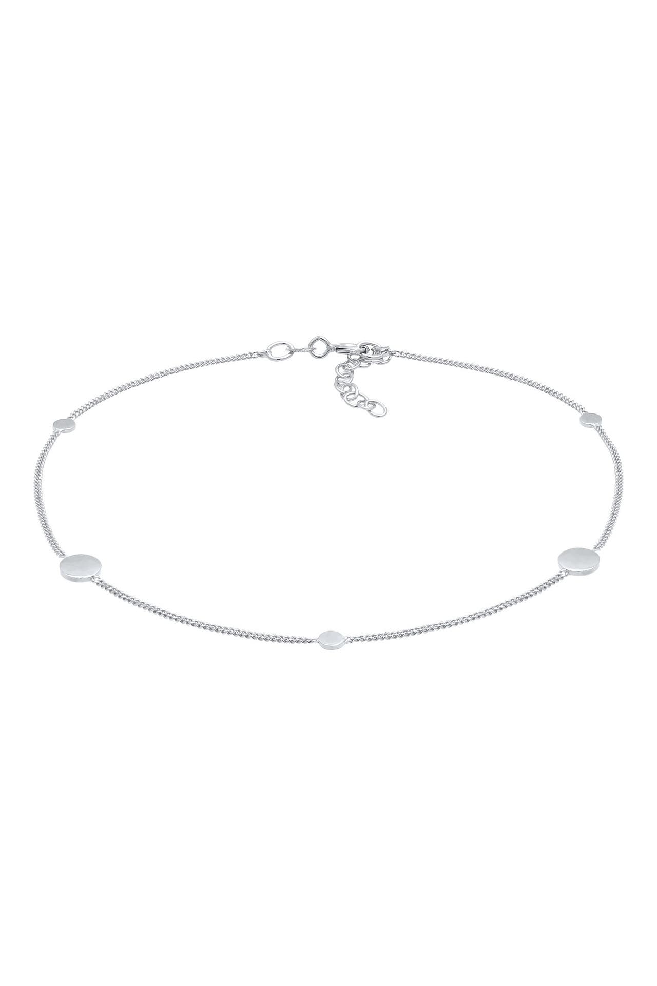 ELLI Fusskettchen Coin Kreis Disc Trend Minimal 925 Sterling Silber Silber, Bild 1
