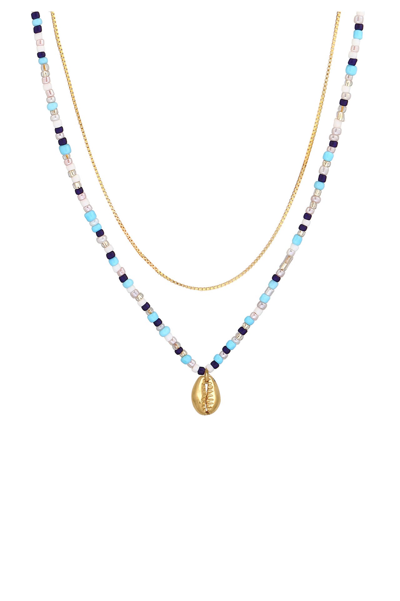 ELLI Kette Muschel Glas Beads Maritim Bunt 925 Silber Gold, Bild 1