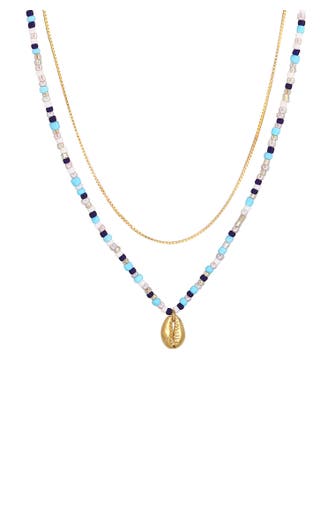 ELLI Kette Muschel Glas Beads Maritim Bunt 925 Silber Gold