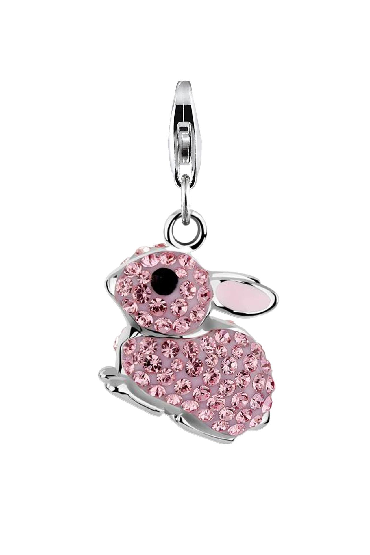 NENALINA Charm Anhänger Hase 925 Silber, mit Kristallen von Swarovski®, Bild 1