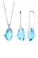 Schmuckset Hellblau 925 Sterling Silber, mit Kristallen von Swarovski® Silber
