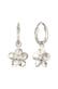 Ohrringe Creolen Frangipani Blume mit Zirkonia Weiß 925 Sterling Silber Silber