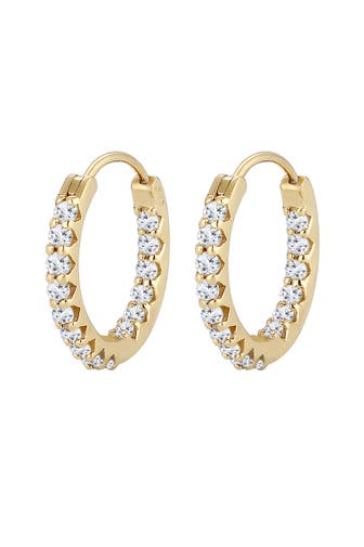 ELLI PREMIUM Ohrringe Creolen Topas Weiß 375 Gelbgold Gold