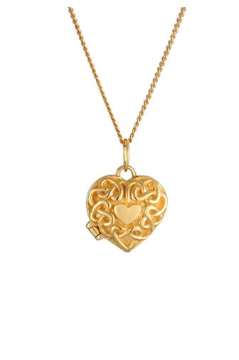 ELLI PREMIUM Kette Herz Ornament Amulett Medaillon 585 Gelbgold Gold