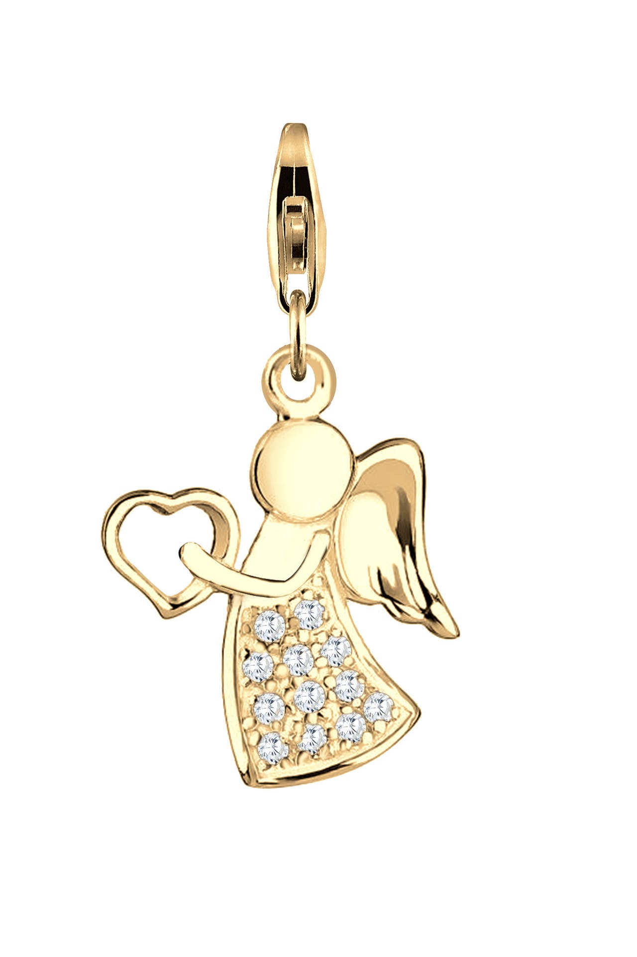 NENALINA Charm Anhänger Engel Zirkonia 925 Silber gold, Bild 1