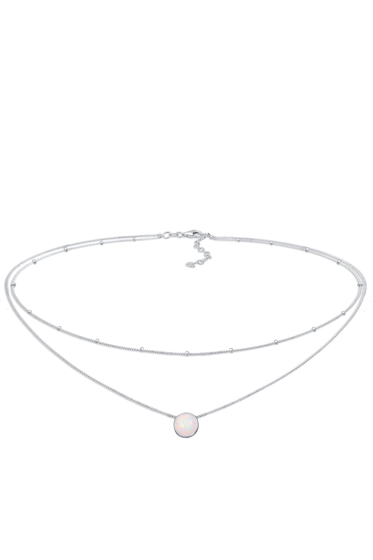 ELLI Kette Choker Layer Opal Kugelkette 925 Silber Silber, Bild 1