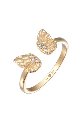 ELLI Ring Schmetterling Flügel Zirkonia 925 Silber vergoldet Gold