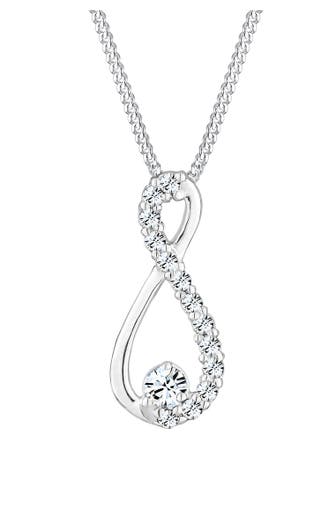 ELLI Kette Infinity Unendlichkeit 925 Silber, mit Kristallen von Swarovski® Silber