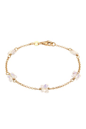 ELLI Armband Schmetterling Weiß 925 Sterling Silber vergoldet, mit Kristallen von Swarovski® Gold
