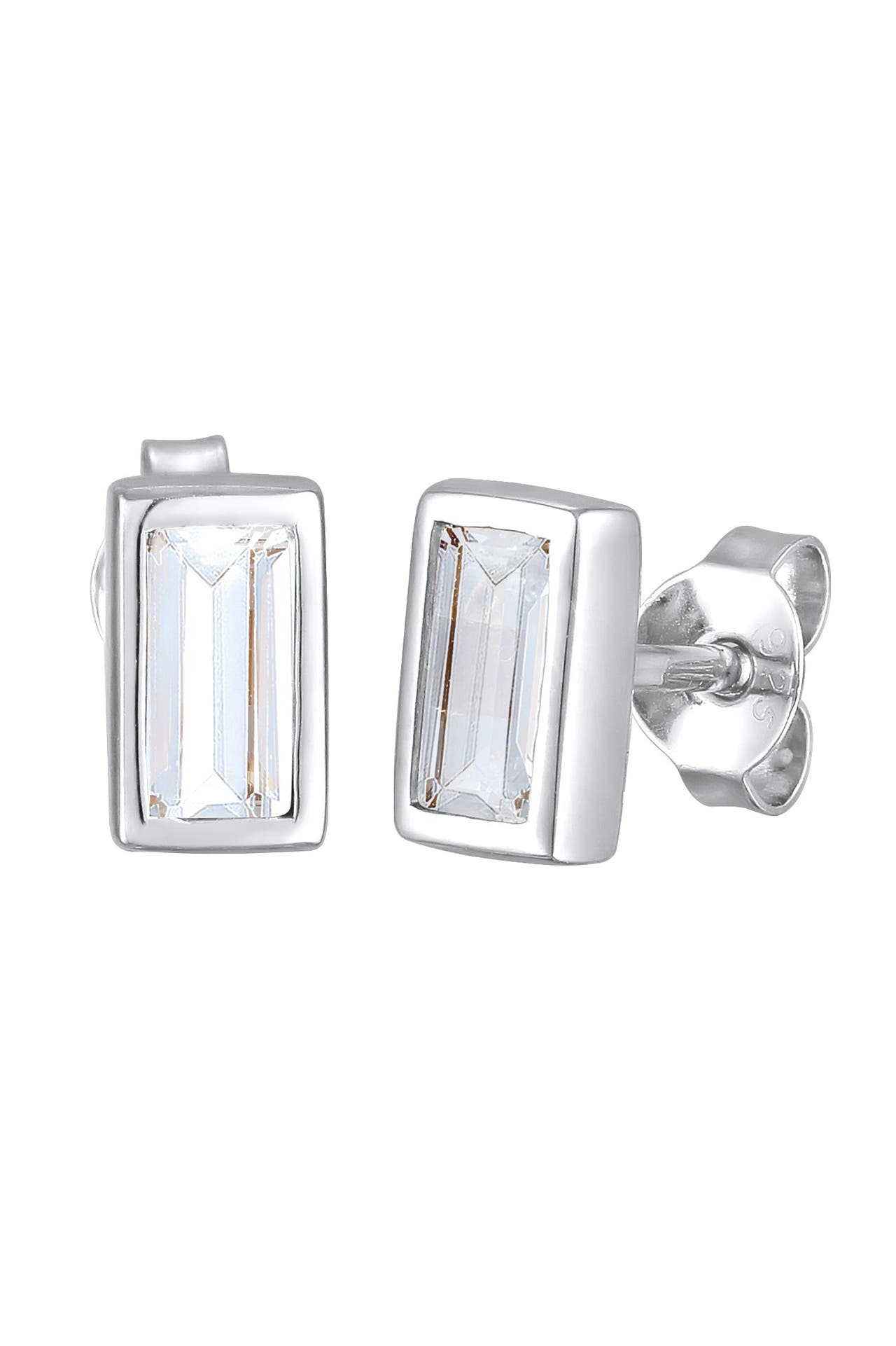 KUZZOI Ohrringe Rechteck Topas Weiß 925 Sterling Silber, Bild 1