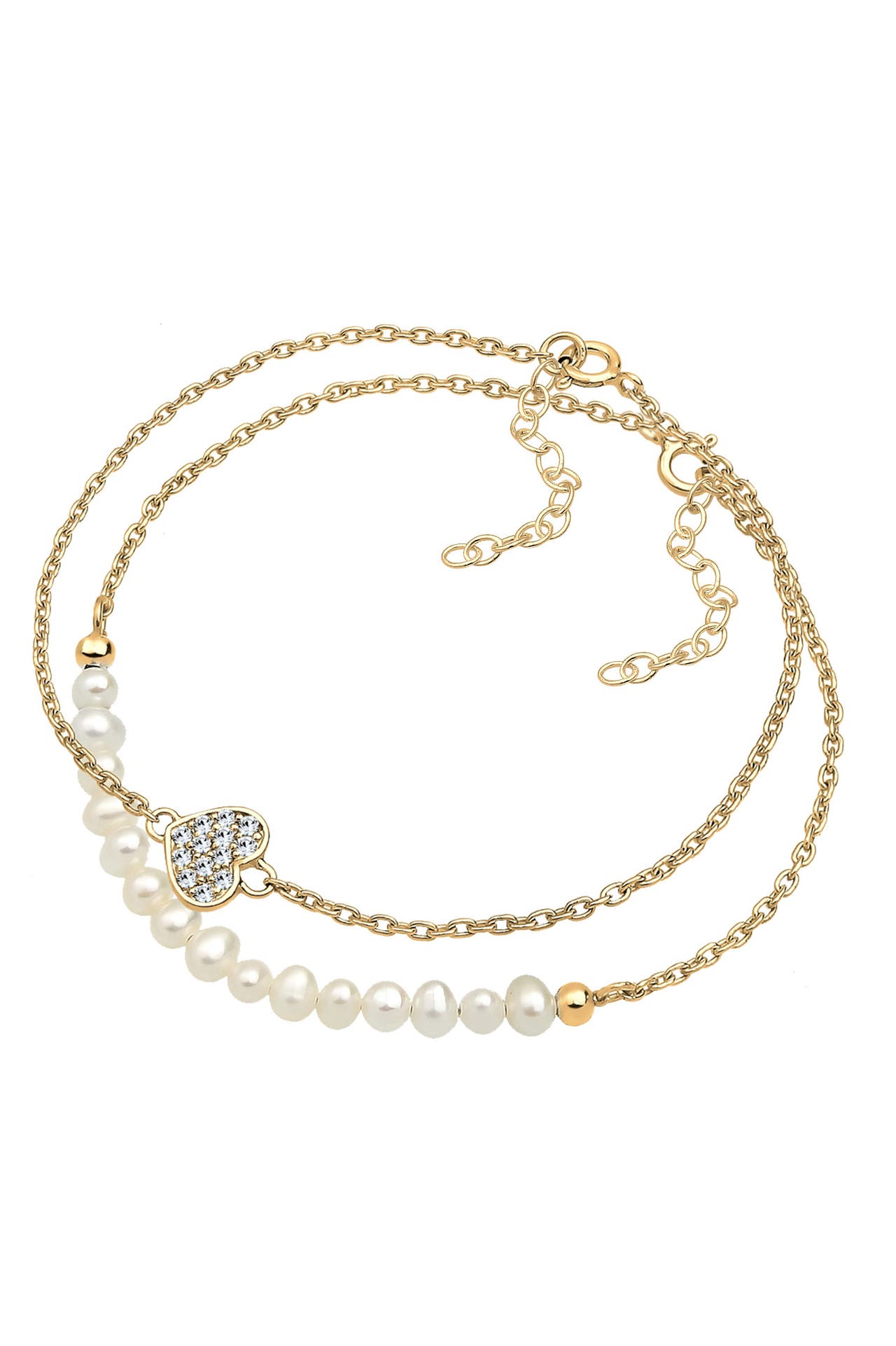 ELLI Armband Herz Layer Kristalle Cute 925 Silber Weiß, Bild 1