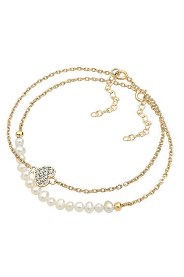 ELLI Armband Herz Layer Kristalle Cute 925 Silber Weiß