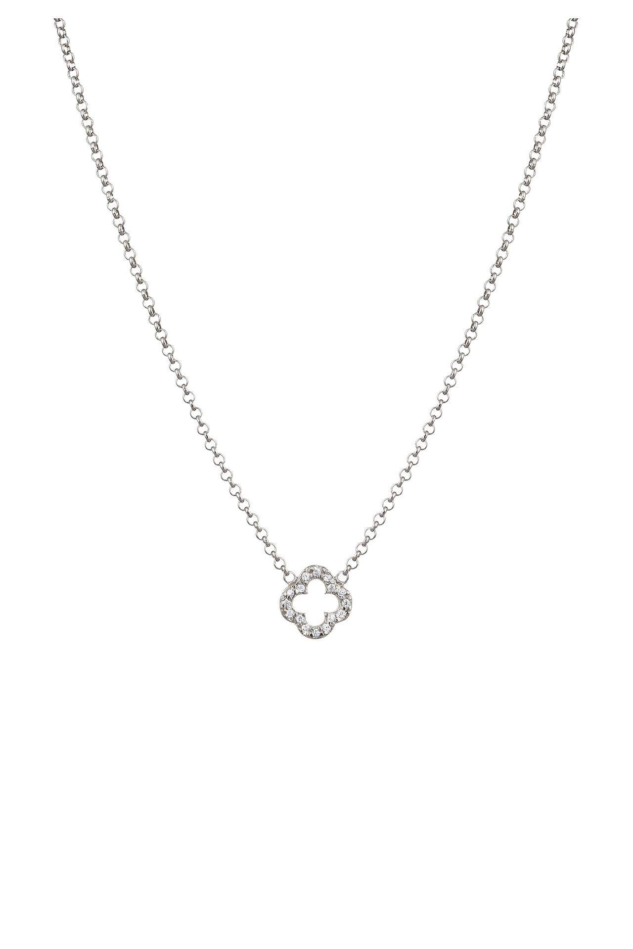 ELLI Kette Choker Kleeblatt Zirkonia Weiß 925 Sterling Silber Silber, Bild 1