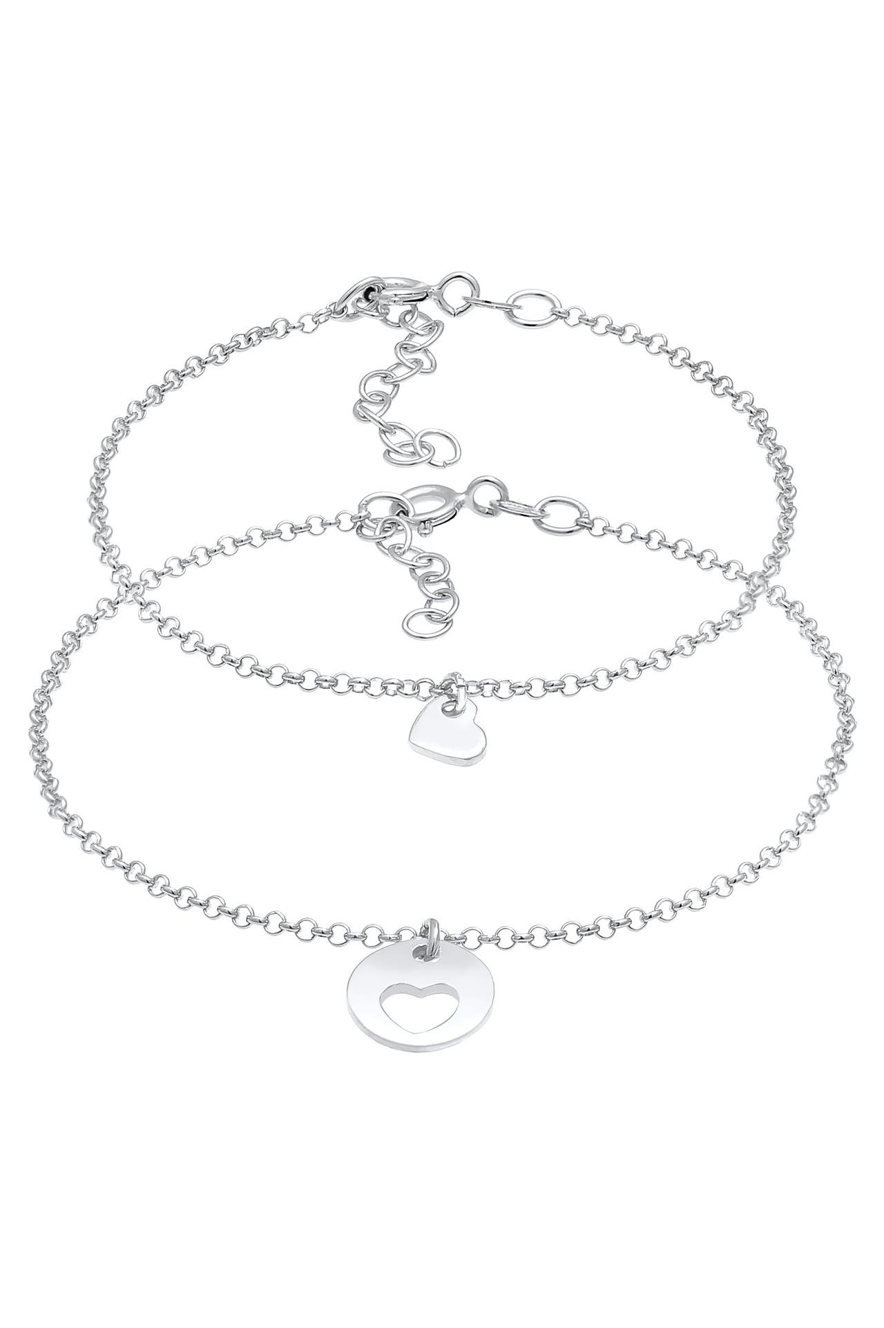 ELLI Armband Herz Mutter Tochter Herzchen Look 925 Silber Silber, Bild 1