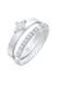 Ring Solitär Eternity Zirkonia Verlobung Set 925 Silber Silber