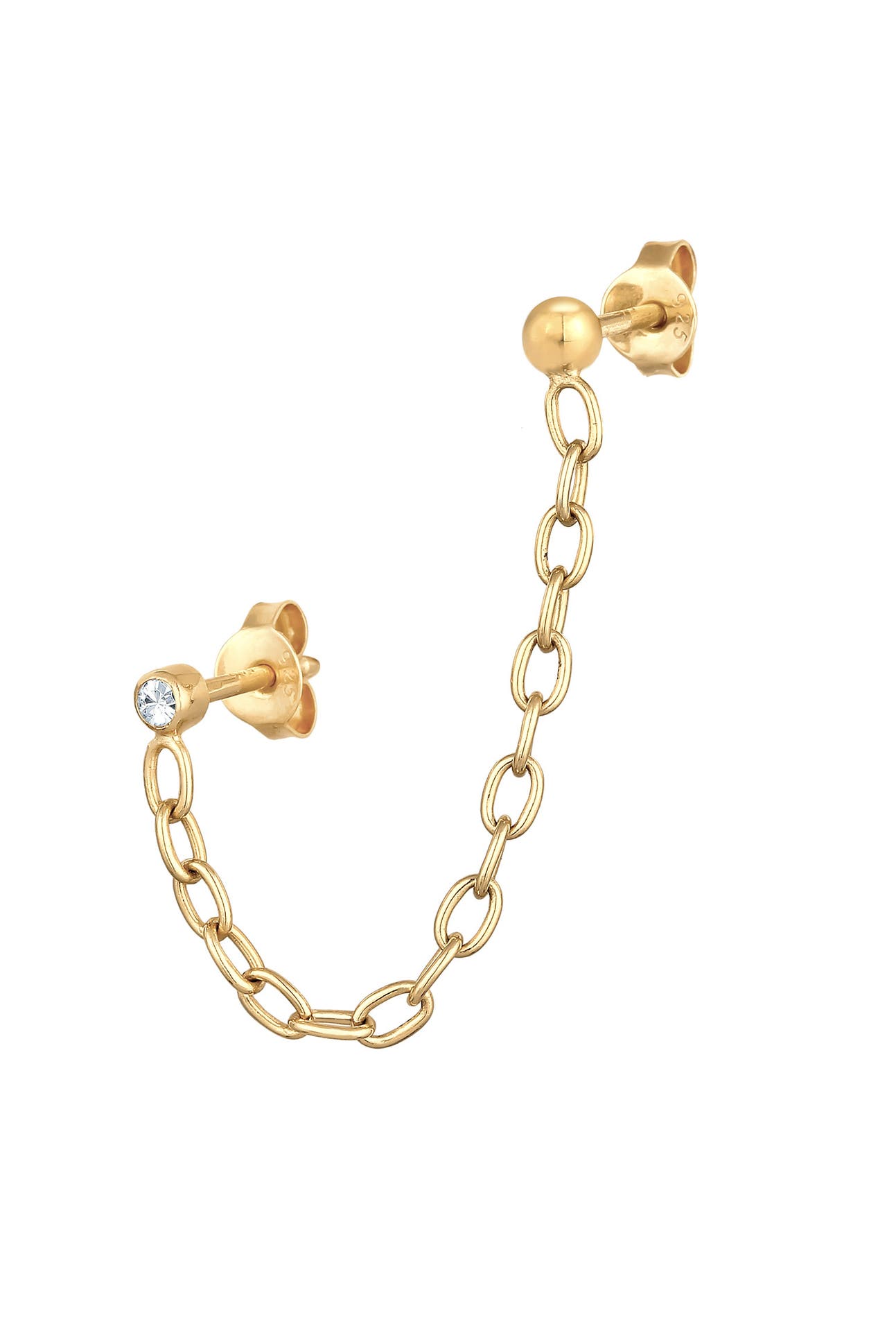 ELLI Ohrringe Kette Piercing 925 Silber, mit Kristallen von Swarovski® Gold, Bild 1