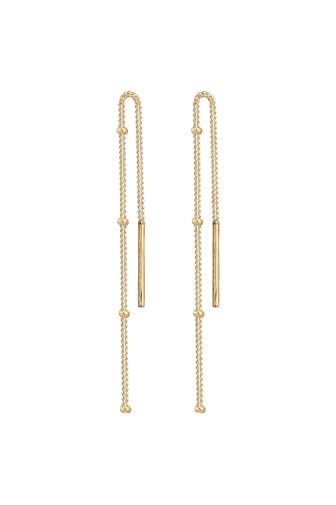 ELLI Ohrringe Hänger Durchzieher Kugel Minimal Basic 925 Silber Gold