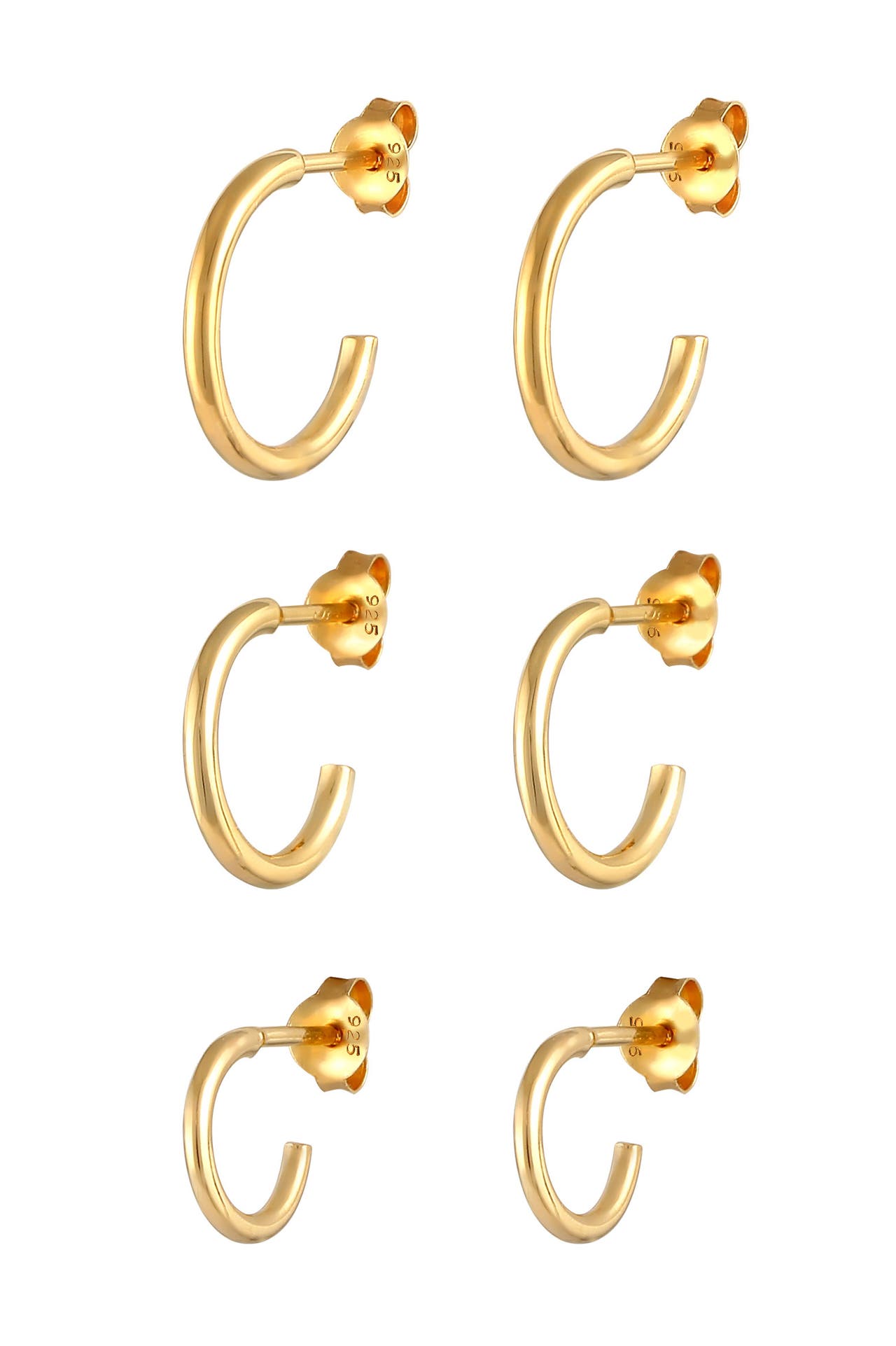 ELLI Ohrringe Creolen-Set Basic Hoop (6-tlg) 925 Silber Gold, Bild 1