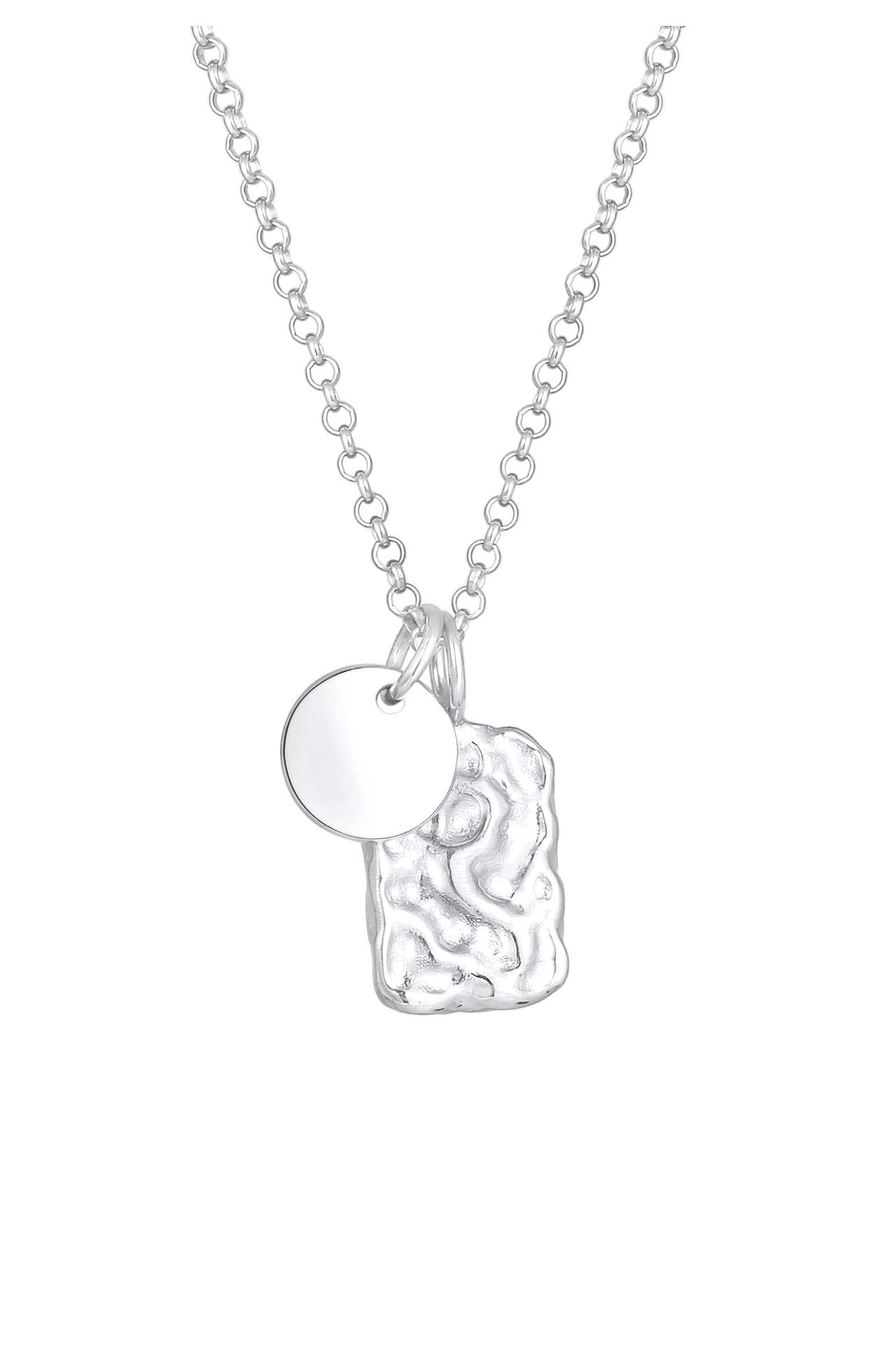 ELLI Kette Plättchen Rechteck Organic Look 925 Silber Silber, Bild 1