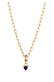 Kette Herz Saphir Dunkelblau 925 Sterling Silber Gold