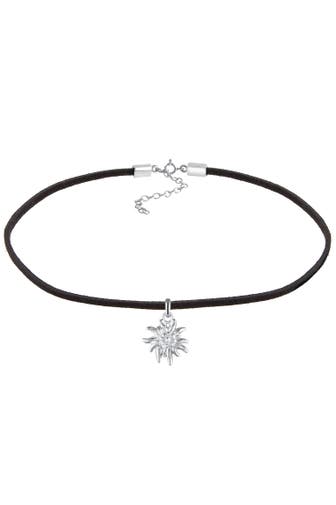 ELLI Kette Choker mit Anhänger Edelweiss 925 Sterling Silber Silber