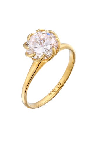 ELLI Ring Zirkonia Verlobung Solitär Blüte 925 Silber Gold