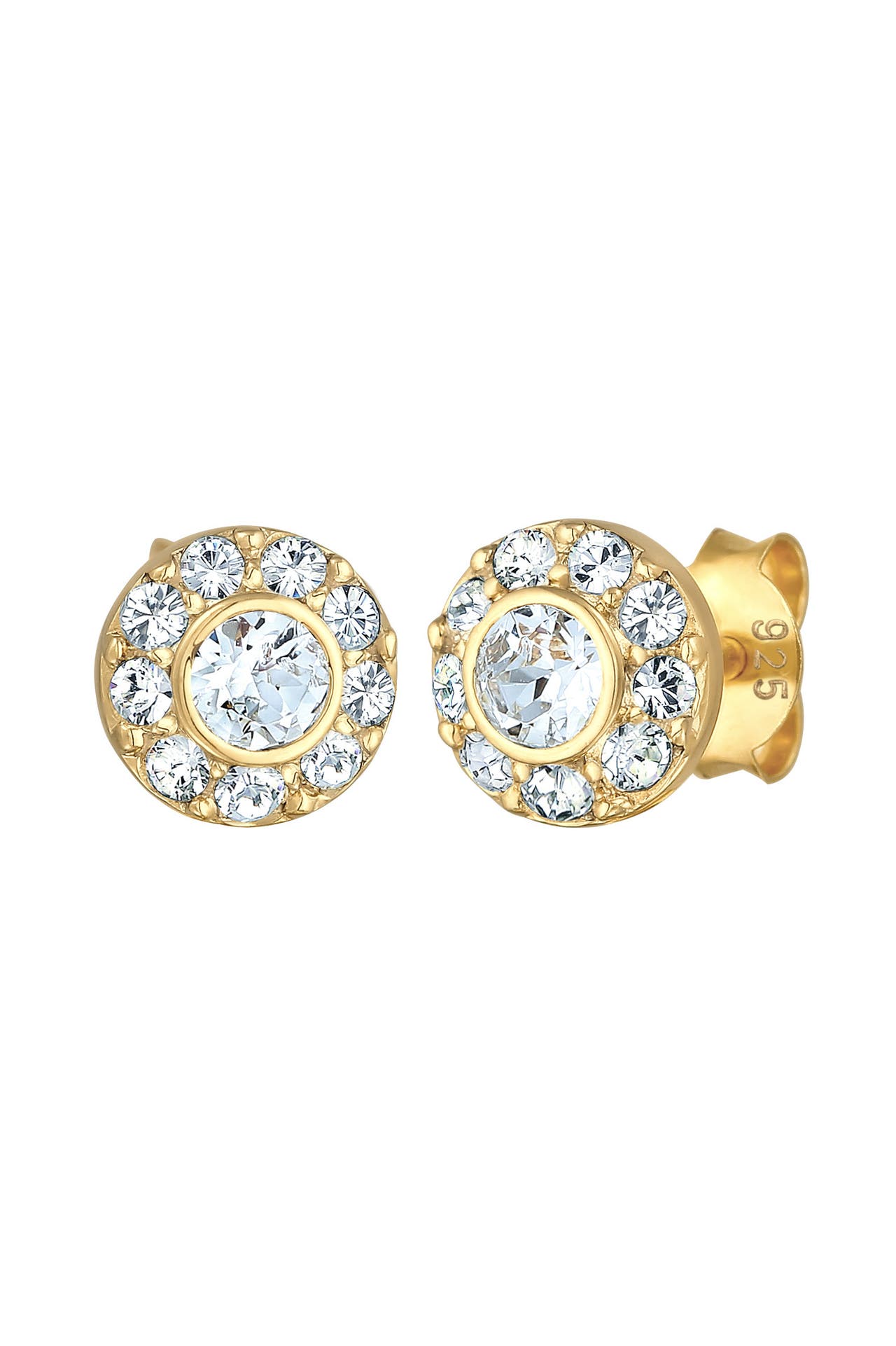 ELLI Ohrringe Rund Glamourös 925 Silber, mit Kristallen von Swarovski® Gold, Bild 1